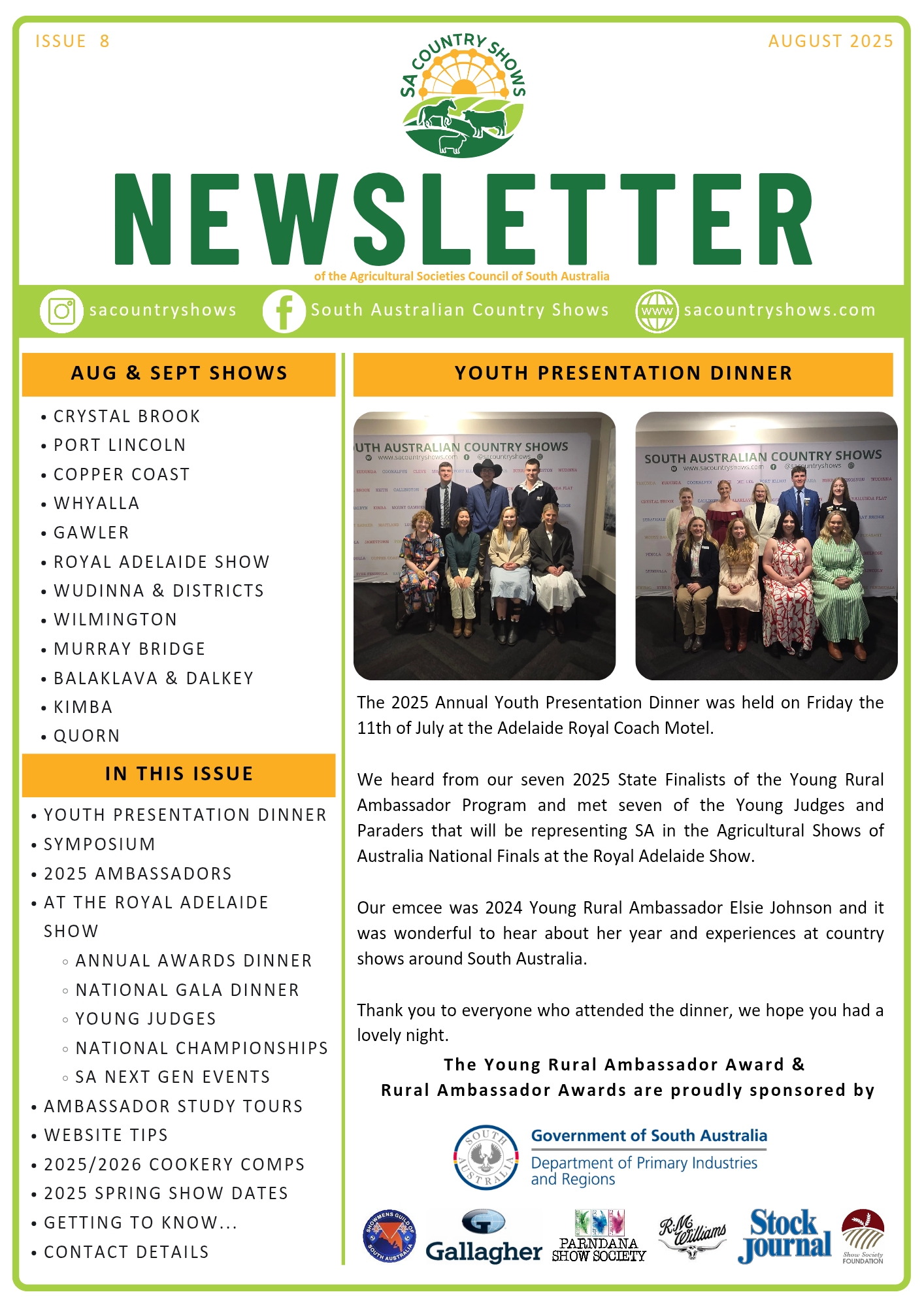 Issue 8, August 2025 Newsletter